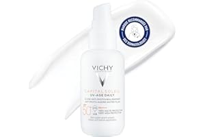Vichy, Capital Soleil, Fluide Anti-Photovieillissement, SPF50+, Protection & Anti-Âge, Enrichi en Peptides & Niacinamide, Pour Tous Types de Peau, 40 ml