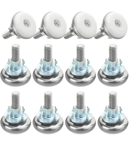 TOVOT M8 8 Pièces Pied De Meuble Reglable Pieds De Nivellement Pour Chaise De Table Pieds De Meubles à Visser Avec Des Noix (3.5×4cm