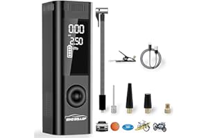 WindGallop Cordless Car Tyre Inflator Air Compressor Car Tyre Pump Auto-Off Rechargeable Battery 6000 mAh Power Bank Air Pump for Car Tyres Bike Motorcycle Balls Tyre Pressure Gauge LED Light (Black)