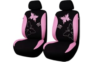 ‎FLYING BANNER Flying Banner Maschen Schmetterling Universal für Auto Sitzbezüge Seitenairbags Kompatibel (Rosa, Vordersitze)