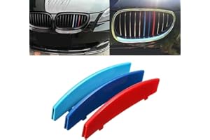 JKGROUP Clip -In Grill Inserts Grille Cover Stripes compatible with Series 5 2004-2010 E60 E61 11 Grilles Beams Bars M Power Sport Tech Performance Styling Tuning