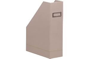 RHODIA 194545C - Porta riviste rosa - 10x25x31 cm - Cucitura Arancione - Esterno in Simil Cuoio - Collezione Home Office Rhodiarama - Organizzazione Ufficio & Archivio di Design