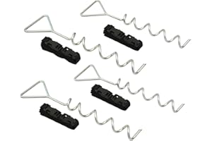 Ultrasport Ancrage au Sol, avec disques de Coupe, Jeu d'ancrage au Sol pour Trampolines, Tours de Jeu, etc. 4 vis de Sol en Galvanisé Acier, Sangles de sécurité réglables d'environ 190 cm