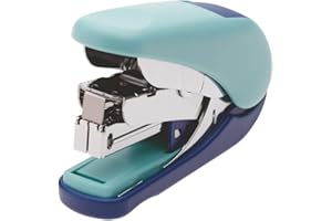 PLUS Japan Agrafeuse à plat Mini avec assistance de force ST-010V jusqu'à 20 feuilles, bleu, agrafes n° 10
