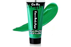 Go Ho Green Cream Face Body Paint,2.37 Oz(70ml) Water Based Green Face Painting for SFX Cosplay Costumes Festivals Halloween Makeup,St Patricks Day Accessories