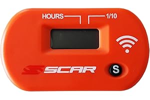 SCAR Compteur d'heures horaire sans fil vibration Moto Cross Enduro Quad Moto Compatible avec YAMAHA KTM HONDA KAWASAKI SUZUKI HUSQVARNA BETA SHERCO GASGAS - Orange