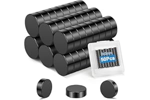 Wzone 50PCS Black Small Magnets, 8mm x 3mm Round Strong Fridge Magnets Mini Neodymium Magnets for Fridge DIY Picture Office School Home Kitchen Whiteboard