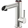 Stainless Steel Electric Tap, 220V Hot Water Tap, Instant Hot Water Tap for Bathroom, Electric Tap with Digital Display, Tankless Water Heater (Silver)
