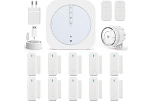 UMEIMA Allarme casa Senza fili, Wifi Antifurto casa, Sistema di Allarme Senza fili con APP, Kit 16 Pezzi: Hub, Sensori Finestra, Telecomando per Garage, Ufficio (Wi-Fi 5GHz, 2.4GHz)