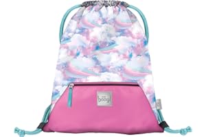 Baagl - Sacca sportiva per ragazze, utilizzabile anche per scarpe, impermeabile, per la scuola e l’asilo