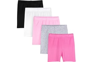 Auranso Lot de 5 Short Cycliste Leggings Filles Enfants Sport Courts pour Filles 2-10 Ans