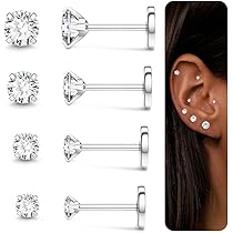Piercing Nez Acier Chirurgical 316L - Anneaux Et Labret Sans Fil, Calibre 18G, Pack Multi-pièces