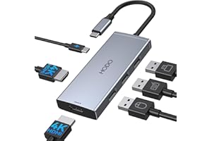 HODO USB C Docking Station Dual Monitor,Laptop Docking Station USB C 2 HDMI Adapter Multiport Hub with Dual HDMI 4K@60Hz Display,3 USB Port,PD100W for Dell/Lenovo/Hp/ThinkPad/Asus/Acer Laptops
