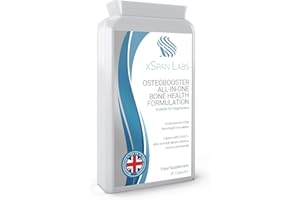 XSPAN LABS OsteoBooster 90 Capsules – All-in-One Bone Support Formula – Contains Calcium, Vitamins D3 & K2, Magnesium Plus a Host of Other Essential Calcium utilisation Vitamins and Minerals