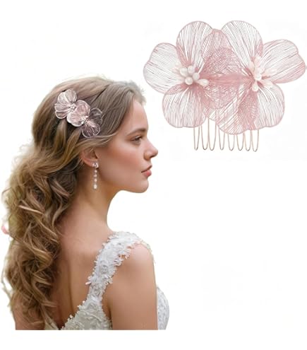 Fermaglio Per Capelli Lato Fiore Di Cristallo Da Sposa, Fermaglio