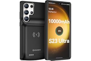 NEWDERY Etui na baterie do Galaxy S23 Ultra, etui ładujące 10000 mAh, przedłużona ładowarka, przenośny powerbank zapasowy (obsługa bezprzewodowego ładowania Qi) do Samsung S23 Ultra
