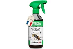 RepellShield® Citronnelle Spray Anti Guepes et Frelons -500ml- Non Tachant - Usage Intérieur & Extérieur - Barrière Répulsive de Longue Durée Anti Guêpe pour Maison, Piscine, Toiture