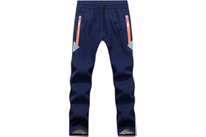 FAIRYRAIN Kinder Jungen Mädchen Winter Warm Fleecefütterung Softshellhose Winddicht Outdoorhose mit Verstellbarem Hose Atmungsaktiv Skihose Wanderhose Trekkinghose