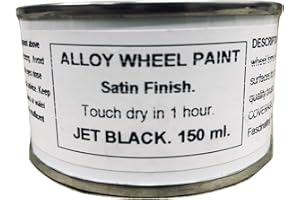 FASCINATING FINISHES LTD 1 x 150ml Black Satin Alloy Wheel Paint