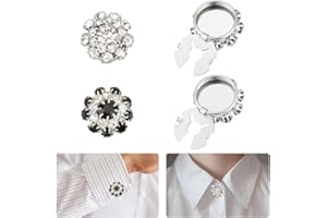 NBEADS 4 pezzi 2 colori copri gemelli per donna, 2,1 cm gemelli copertina di camicia staccabili per abbigliamento costumi smoking e accessori, Jet