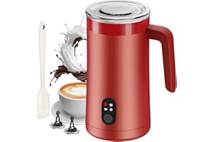 ‎OVETEDOT Ovetedot Milchaufschäumer, 4-in-1 Milchaufschäumer Elektrischer für Heißen und Kalten Milchschaum, Kirschrot