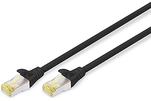DIGITUS Kabel LAN Cat-6A - 2m - ekranowanie S-FTP - przewody miedziane - płaszcz LSZH - kabel sieciowy - czarny