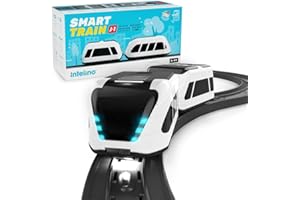 intelino J-1 Smart Train Starter Set - Robot Toy Train That Teaches Coding Through Play - Wooden Train Set Compatible - Works Screen-Free and App-Connected - Ages 3+