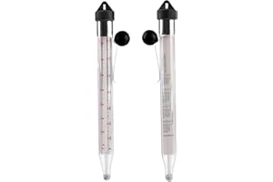 Lily cook KP5429 Thermomètre à Sucre INOX + Verre Blanc 10 x 2 x 10 cm