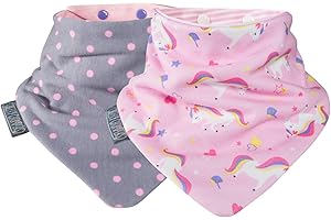 Cheeky Chompers Reversible Baby Bibs | Dribble Bibs | Toddler Bibs | Bandana Neckerchief Style | Baby Gift Set | Neckerbibs (2-pack)