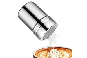 ZVN ZOJNE Spolverino per zucchero in polvere, in acciaio inox, a maglia fine, con coperchio, per cioccolato, caffè, farina, zucchero, pepe, cacao