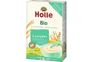 GOOD4YOU HOLLE Eco-Bio papilla de 3 cereales integrales ecológicos sin gluten desde el 6º mes caja 250 g