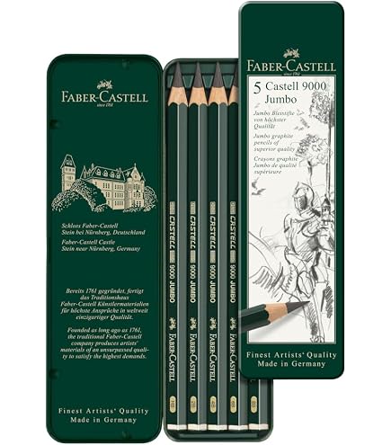 Faber-Castell Jumbo Grip - Lot De 6 Crayons à Papier HB, Forme Triangulaire Ergonomique Pour Enfants Et Adultes