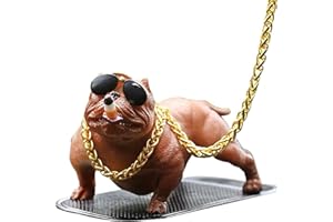 Surakey Auto Deko Bully Hund Auto Innenraum Deko Figuren Süße Harz Bulldog Pitbull Figur Spielzeug Bulldog Puppe Wackelkopf Ornamente für Auto Armaturenbrett Dekoration Büro Desktop Zimmerdeko