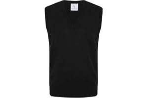 Dazzle Collection Unisex Boys Girls Knitted School Uniform V Neck Tank Top Sleeveless Cardigan Jumper Sweater