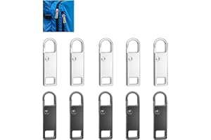 ZENITHFAST Reißverschluss zipper Zipper für reißverschluss Reißverschluss anhänger - reißverschluss reparatur set für Jacken, Rucksäcke, Jacken und Koffer-10Stück