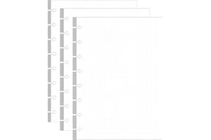 GETVOW TUL Discbound Dotted Nachfüllpapier für Kinder, 8-Disbound-Einsatz, 300 Blatt/600 Seiten, Punktrasterpapier, 100 g/m², weißes Papier, 14,7 x 21,6 cm