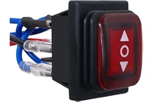 Taiss impermeabile latching polarità interruttore a bilanciere inverso controllo motore CC 6 pin 3 Position 10A con luce LED Rossa interruttore di avvio ON-OFF-ON con filo KCD4-203NW-R-JT
