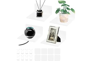 ZAHRVIA 4 Pezzi Mensole da Muro Bianche Adesiva, Mensola Piccola da Parete Bianca Senza Foratura, Adesive Mensolina in Acrilico per Bagno Cameretta Cucina Salotto, 10x9x5cm