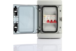 Clenp 2 Way Consumer Unit, Consumer Unit Waterproof 40A RCD 20Amp 6Amp Garage Unit Fuse Box for Home Outdoor Supply