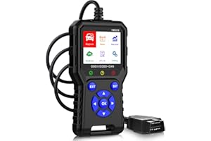 Riokko OBD2 Scanner, Live Data Battery OBD2 Code Reader Tester, Color Screen OBD2 Diagnostic Tool, Check Engine Light/Smog Emission Test / O2 Sensor Test/Battery Voltage Monitoring (Black)