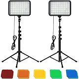 Sporzin Led Luci Fotografiche, 2 Pacchetti Metallo Luci per Foto Regolabile Usb Lampada Tik Tok,Luce Selfie per Videoconferen