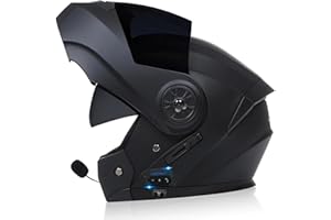 SDPPTY Bluetooth Modulable Casque Moto ECE Homologué Flip-Up IntéGré Casque avec Double Visière Casque Moto Intégral Casque Scooter Moto Anti-BuéE Double Miroir Homme Femme Anti-Collision Casque