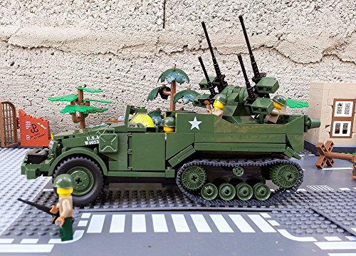 Modbrix 2469 – US ARMY Panzerfahrzeug mit Vierlingsgeschütz & Soldaten aus Lego© - 7