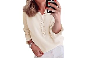 osheoiso Donna Maglione Pullover a Righe Caldo Volant Invernale Elegante Felpa Maglieria Autunno Giacca