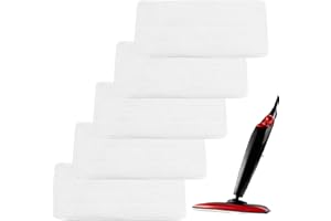 5 Pezzi Panni Ricambio in Microfibra: HOMURY Pulizia Efficiente Riutilizzabili Ricambio per mocio, Durevole Lavabili Pulizia Panni per pulitore a Vapore Vileda Steam XXL (Bianco)
