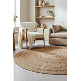 Digithome J&uuml;t Hasır Yuvarlak Oturma Odası Yatak Odası Natural Halı 90 cm