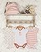 The Essential One - 3 Pack Baby Unisex Star Bodysuits Vests - Orange Beige - ESS141