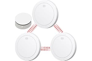 CPVAN Wireless Interlinked Smoke Alarms with 10 Years Battery Life, Smoke Alarms for Home, Linked Smoke Detector, EN14604, CE Certified, Low-Battery Alert, FSI-3001. 3 Pack