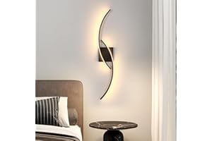 Comely Applique da Parete LED Interno, 27 W 3000 LM Lampada da Parete, 3000K Luce Bianca Calda Lampada a Muro per Camera da Letto, Soggiorno, Corridoio, Nero