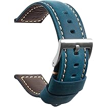 Cinturino Orologio In Pelle Di Lychee - 20mm Nero Con Fibbia Argento Per Smartwatch Uomo/Donna - Foto 2